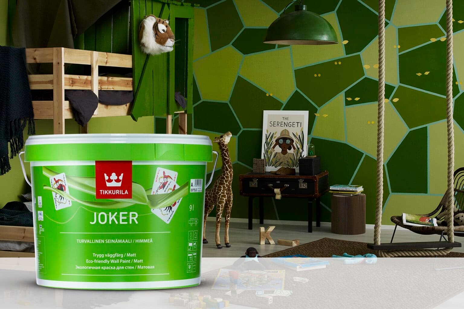 Tikkurila Joker Стойкая к мытью экологичная матовая интерьерная краска "База А"0.9L